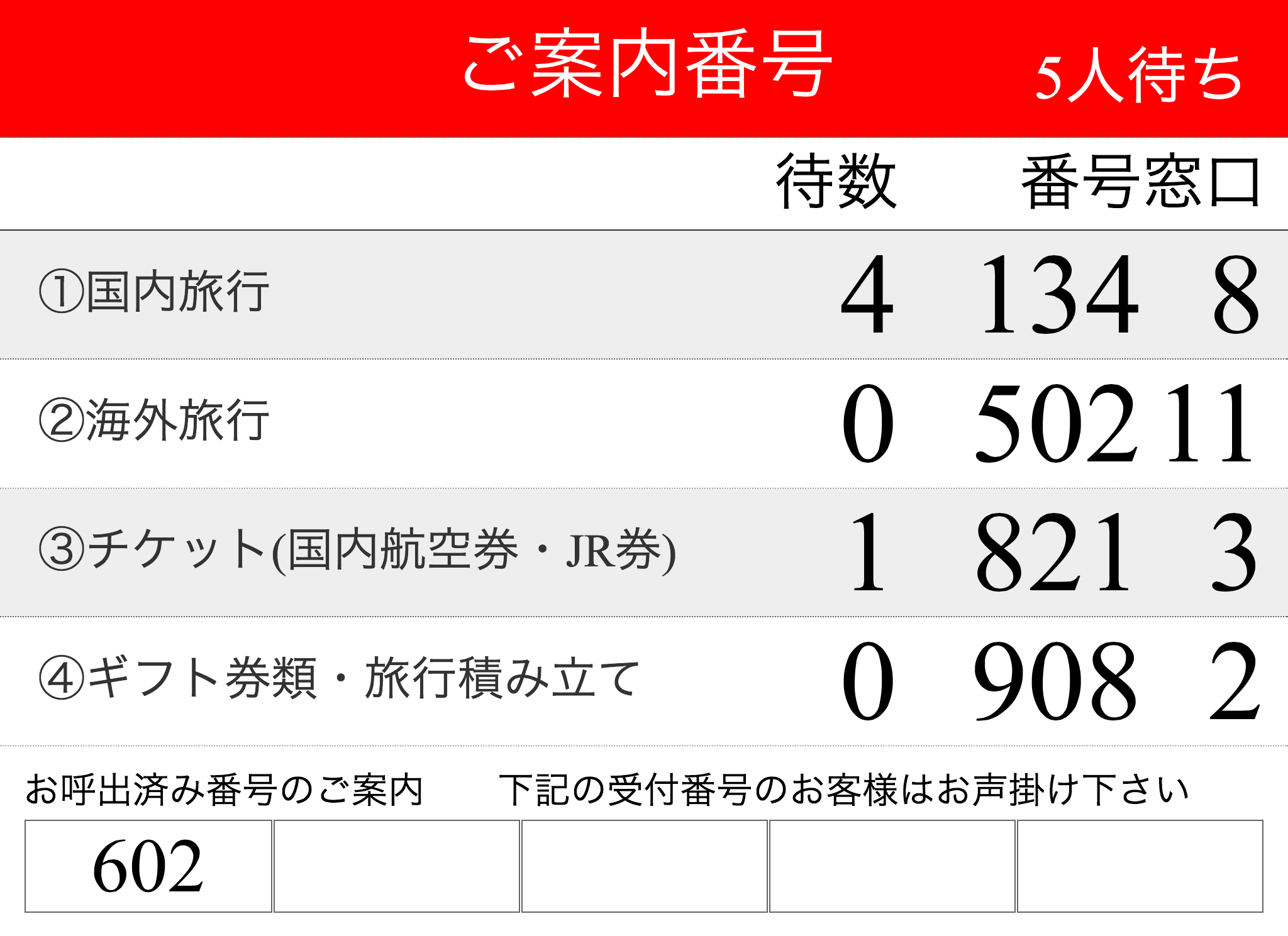 案内表示機画面